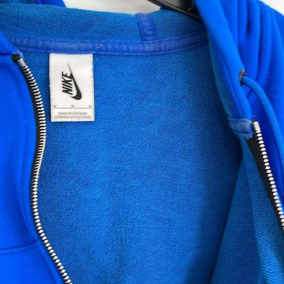 Nike Cropped Hooded Sweatshirt Jacket Medium Blue full zip 💙 - Picture 4 of 16